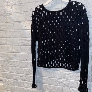 Black H&M blouse with holes.